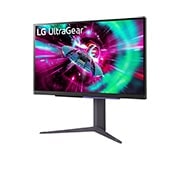 LG 27'' LG UltraGear™ 16:9 UHD монитор за игри със 144 Hz честота на опресняване, изглед отстрани под ъгъл -15 градуса, 27GR93U-B, thumbnail 2