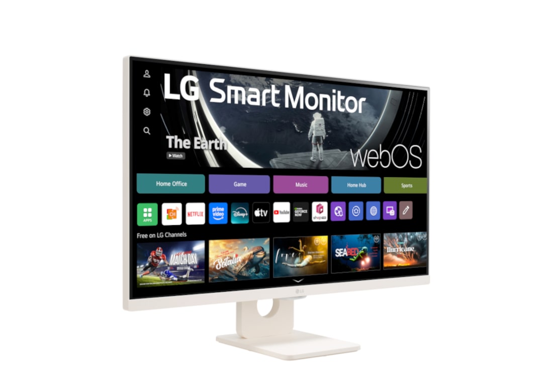 LG 27'' интелигентен монитор със съотношение на страните 16:9, Right Perspective, 27SR50F-W, thumbnail 5
