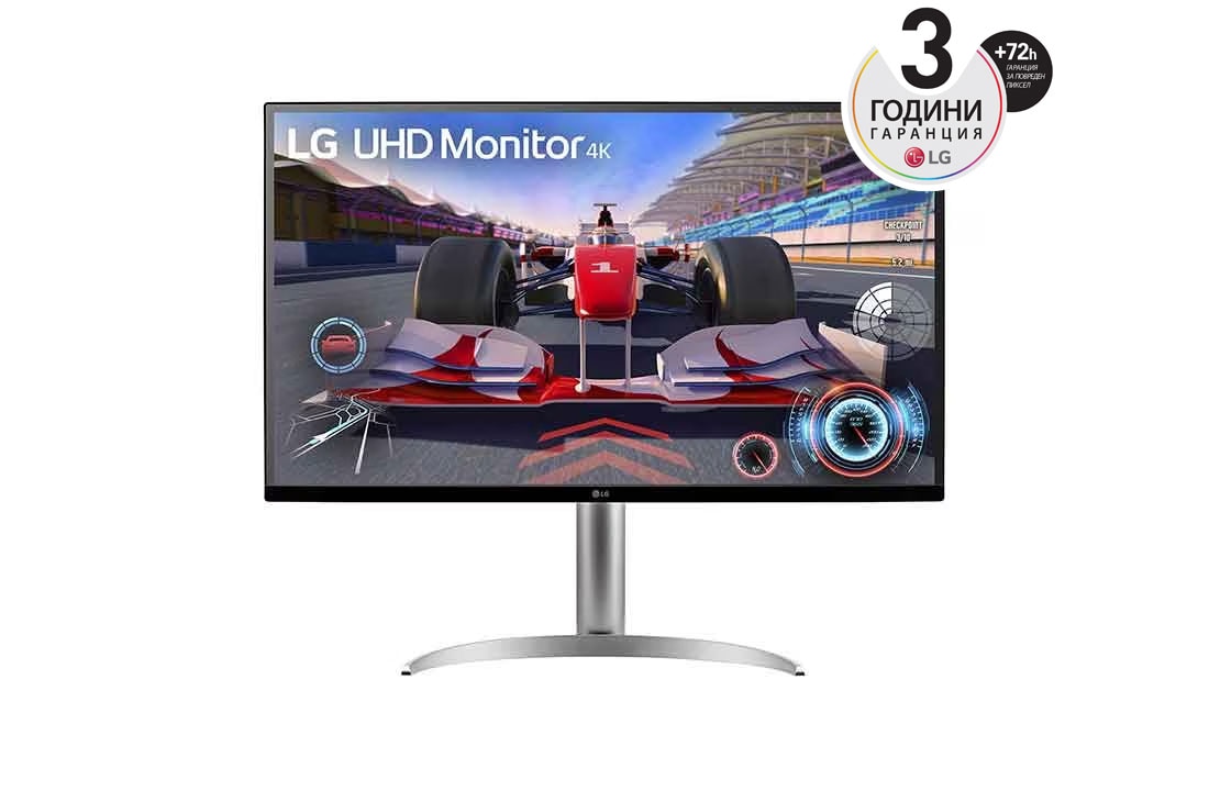 LG 32-инчов UtraFine™ 16:9 4K монитор , изглед отпред, 32UQ750P-W