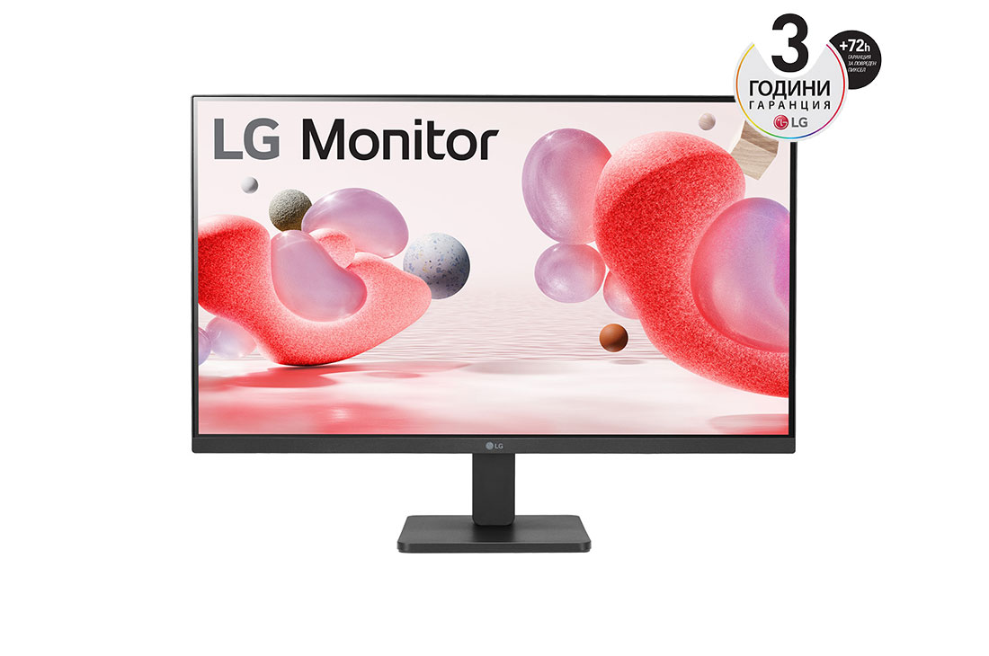 LG 27'' Full HD IPS монитор със 100 Hz честота на опресняване, изглед отпред, 27MR400-B