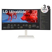 LG 38” UltraWide™ съотношение на страните 21:9, извит IPS монитор със 144 Hz честота на опресняване, изглед отпред, 38WR85QC-W, thumbnail 1