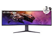 LG 45” UltraGear™ 32:9 съотношение на страните, двоен QHD, извит геймърски монитор с честота на опресняване 200 Hz, Изглед отпред, 45GR75DC-B, thumbnail 1