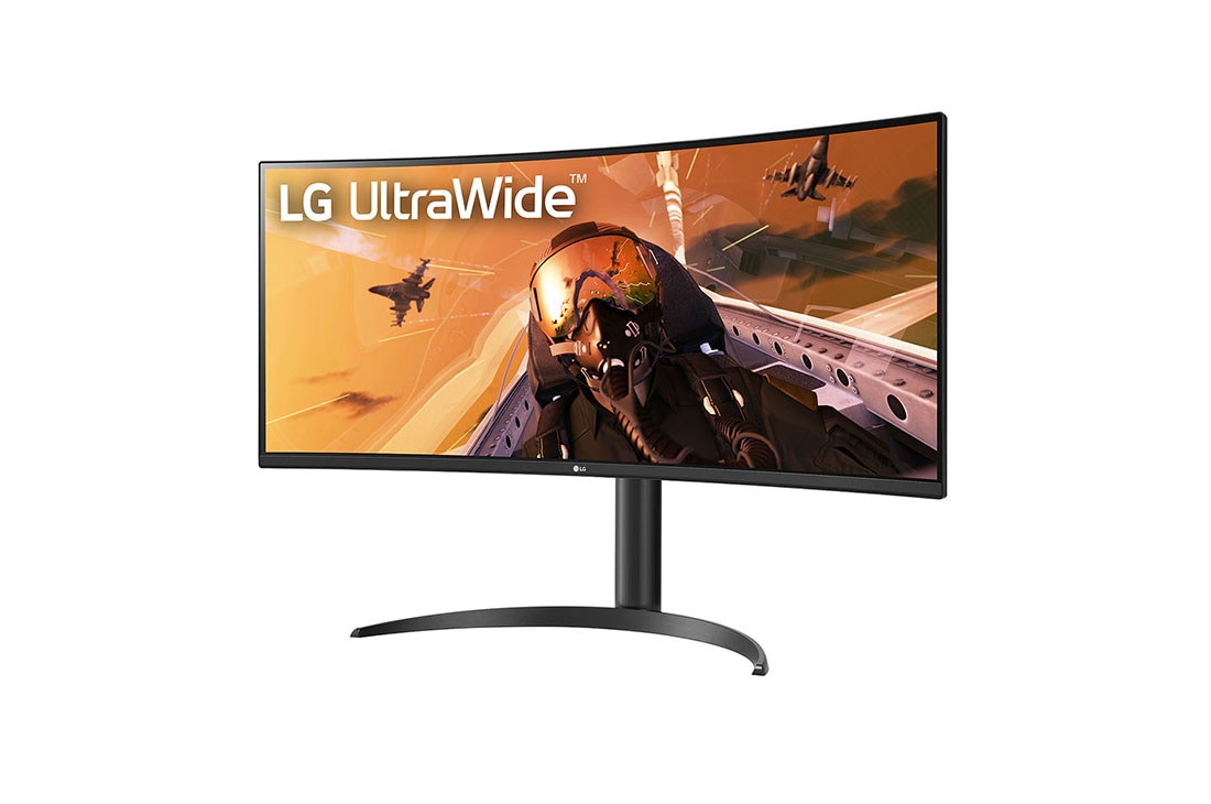 LG 34” UltraWide™ 21:9 извит VA монитор с 100 Hz честота на опресняване, изглед отстрани под ъгъл -15 градуса, 34WP75CP-B, thumbnail 2