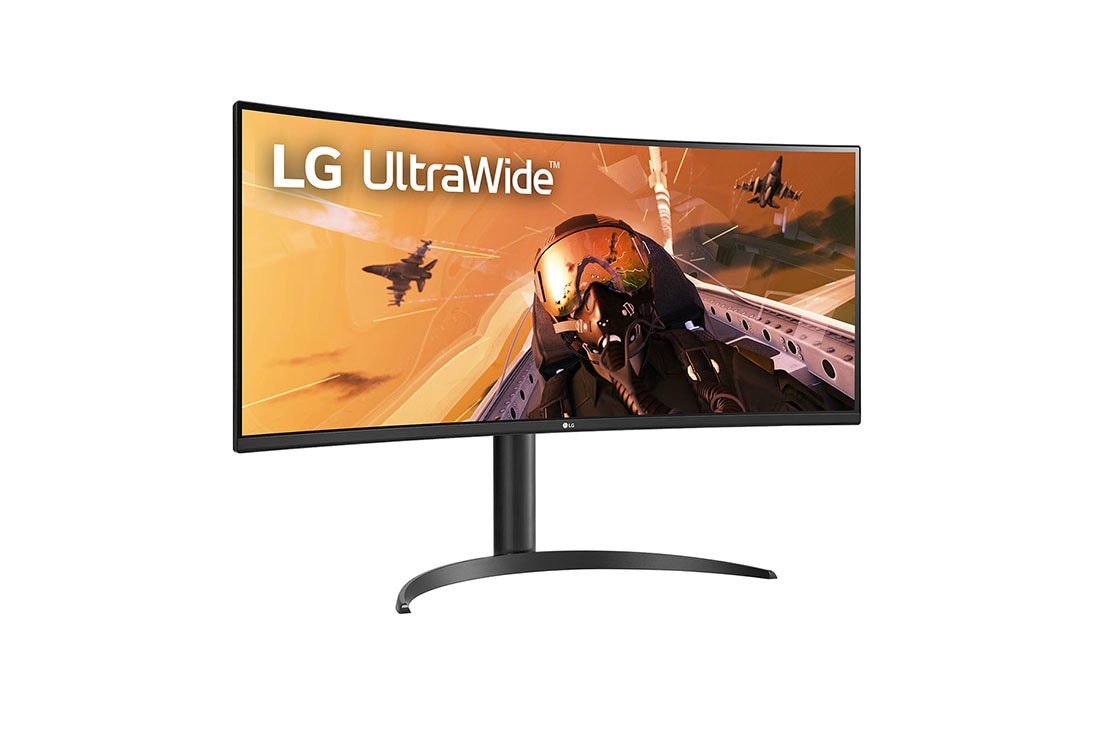 LG 34” UltraWide™ 21:9 извит VA монитор с 100 Hz честота на опресняване, изглед отстрани под ъгъл +15 градуса, 34WP75CP-B, thumbnail 3