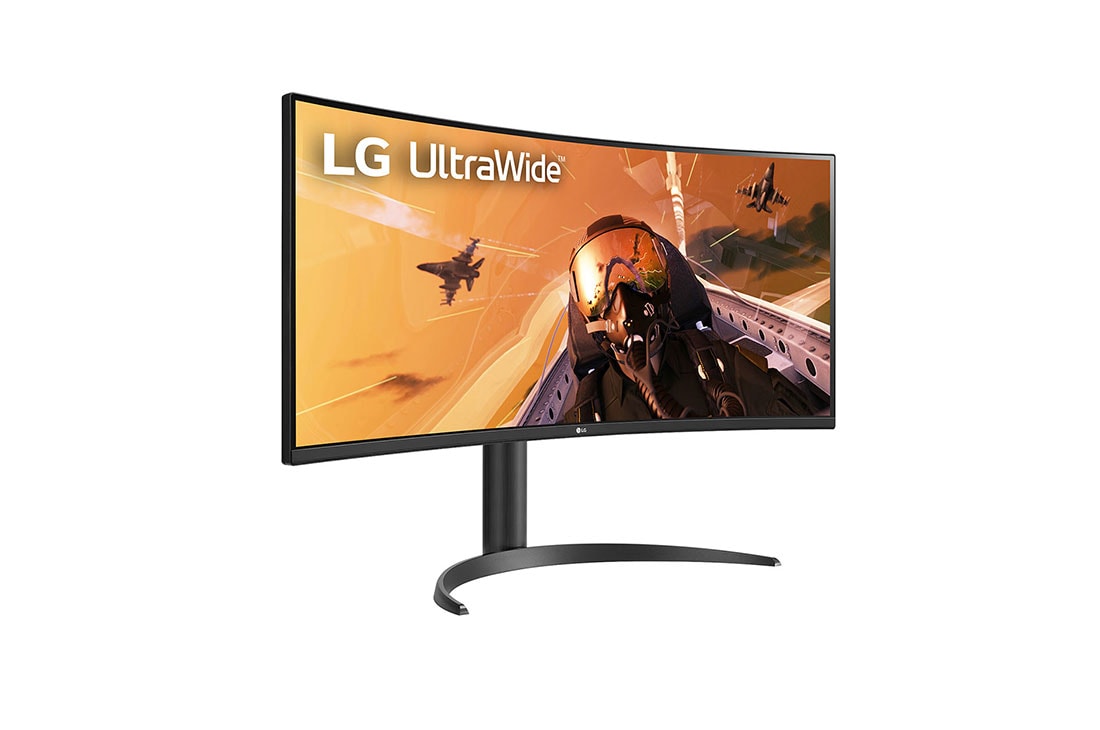 LG 34” UltraWide™ 21:9 извит VA монитор с 100 Hz честота на опресняване, изглед в перспектива, 34WP75CP-B, thumbnail 4