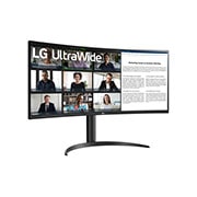 LG 34” UltraWide™ 21:9 извит VA монитор с 100 Hz честота на опресняване, изглед отстрани под ъгъл +15 градуса, 34WR55QC-B, thumbnail 3