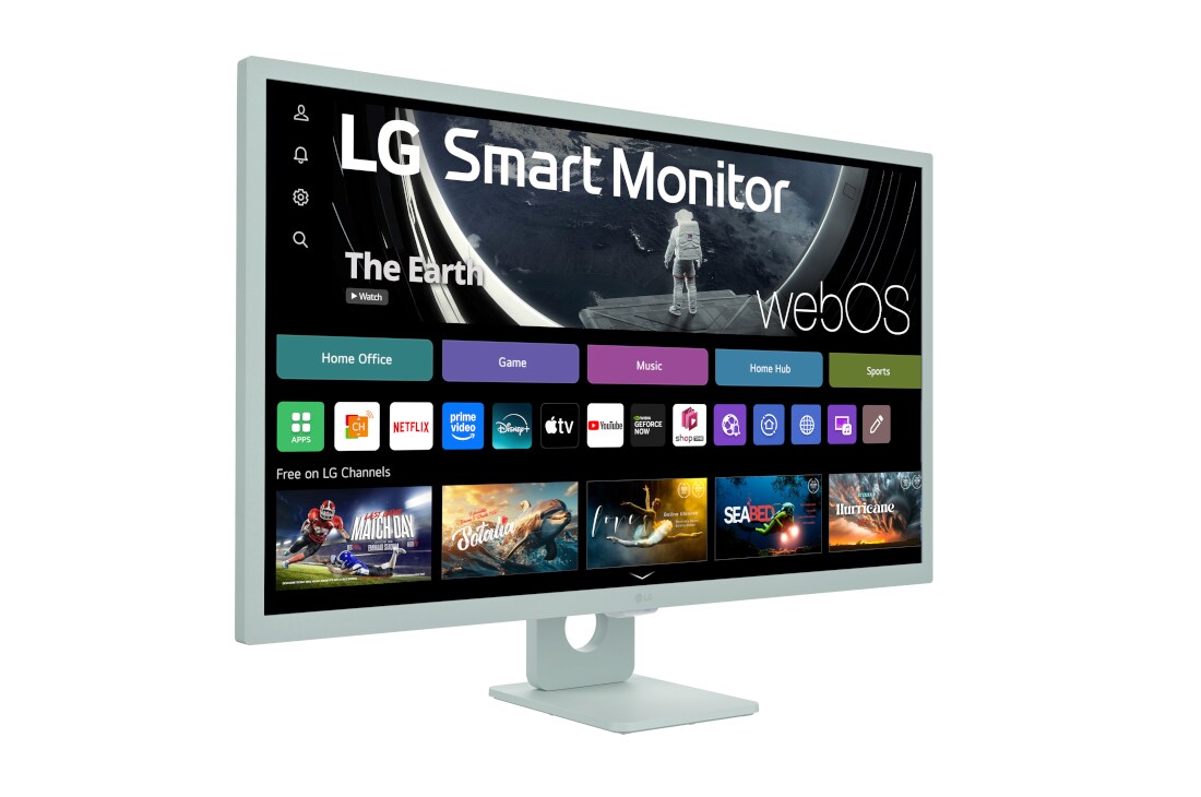 LG 32” 16:9 съотношение на страните Full HD IPS Smart монитор с webOS платформа, изглед в перспектива, 32SR50F-G, thumbnail 5