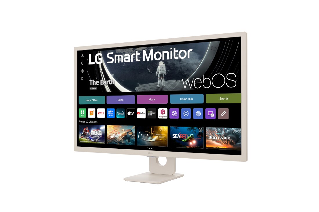 LG 32” 16:9 съотношение на страните Full HD IPS Smart монитор с webOS платформа, изглед отстрани под ъгъл -15 градуса, 32SR50F-E, thumbnail 3
