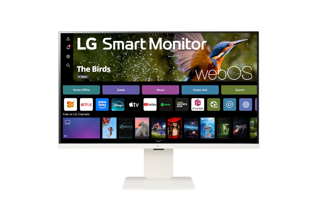 LG 32” 16:9 съотношение на страните 4K UHD IPS Smart монитор с уеб камера, Изглед отпред със покрита уеб камера, 32SR85U-W, thumbnail 3