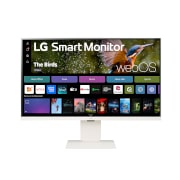 LG 32” 16:9 съотношение на страните 4K UHD IPS Smart монитор с уеб камера, Изглед отпред със покрита уеб камера, 32SR85U-W, thumbnail 3