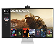 LG 43” 16:9 съотношение на страните 4K UHD IPS Smart монитор с webOS платформа, преден изглед с подвижна уеб камера Full HD, 43SQ700S-W, thumbnail 2