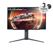 LG 27” UltraGear™ OLED 16:9 аспектно съотношение QHD монитор за игри с 240 Hz честота на опресняване, изглед отпред, 27GS95QE-B, thumbnail 1