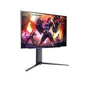 LG 27” UltraGear™ 16:9 аспектно съотношение OLED QHD League of Legends Edition геймърски монитор с 240 Hz честота на опресняване, изглед в перспектива, 27GR95QL-B, thumbnail 4