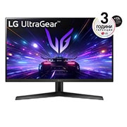 LG 27'' UltraGear™ IPS 16:9 аспектно съотношение FHD монитор за игри със 180 Hz честота на опресняване, изглед отпред, 27GS60F-B, thumbnail 1