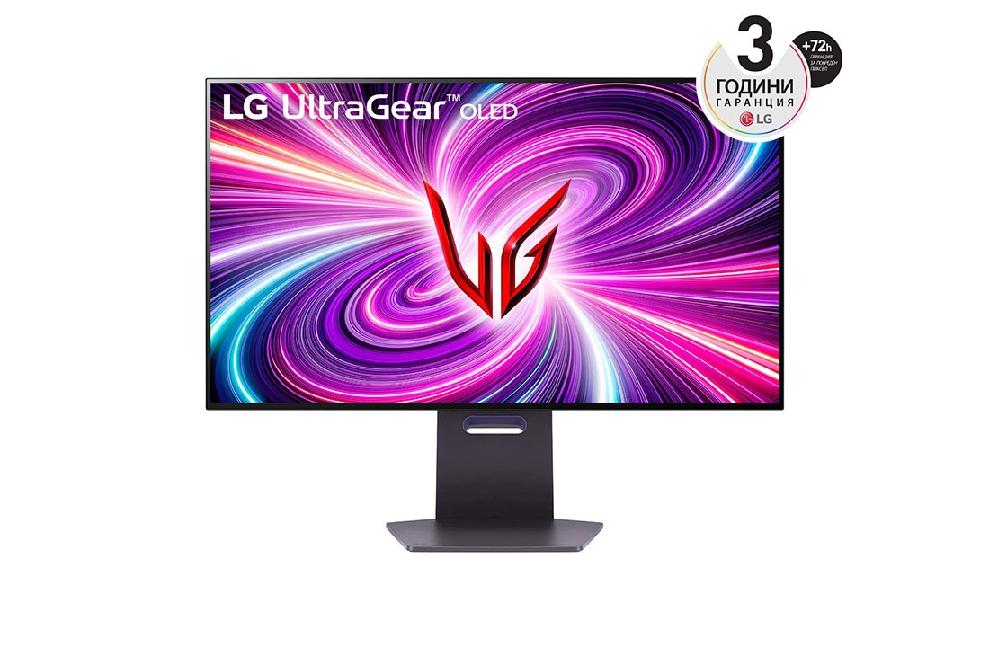 LG 32'' UltraGear™ 4K UHD OLED Dual-Mode монитор за игри, изглед отпред, 32GS95UE-B