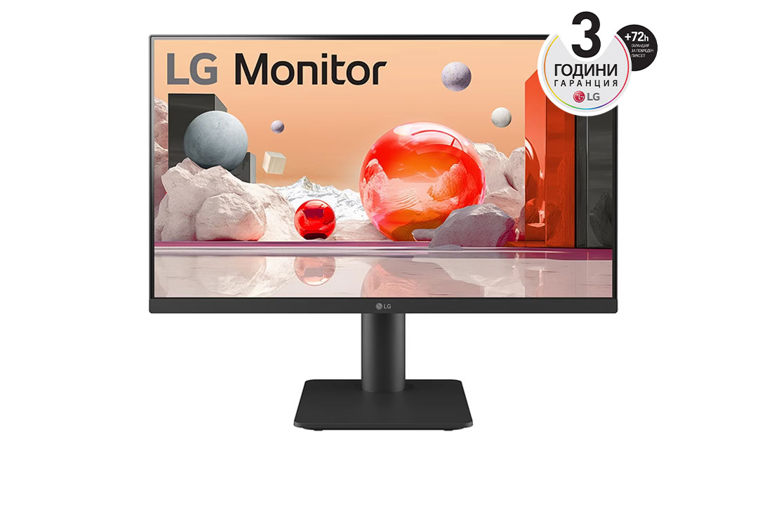 LG 27'' Full HD IPS монитор със 100 Hz честота на опресняване, изглед отпред, 27MS550-B