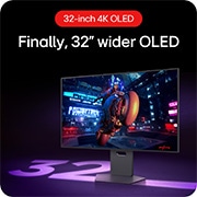 LG 32'' UltraGear™ 4K UHD OLED Dual-Mode монитор за игри, изглед на портовете в близък план, 32GS95UV-B, thumbnail 8