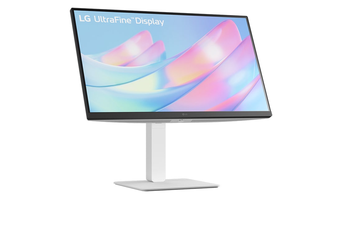 LG 27” UltraFine™ 16:9 аспектно съотношение 4K UHD IPS монитор с честота на опресняване 60 Hz, изглед отстрани под ъгъл +15 градуса с наклон, 27US550-W, thumbnail 8