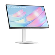LG 27” UltraFine™ 16:9 аспектно съотношение 4K UHD IPS монитор с честота на опресняване 60 Hz, изглед отстрани под ъгъл +15 градуса с наклон, 27US550-W, thumbnail 8