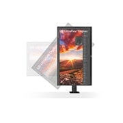 LG 32” UltraFine™ 16:9 аспектно съотношение 4K IPS Ergo монитор с честота на опресняване 60 Hz, изглед отгоре с монитора завъртян ± 280˚, 32UN880K-B, thumbnail 6
