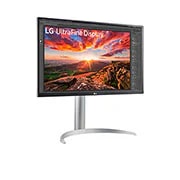 LG 27” UltraFine™ 16:9 аспектно съотношение 4K IPS монитор с честота на опресняване 60 Hz, изглед отстрани под ъгъл +15 градуса, 27UP850K-W, thumbnail 3