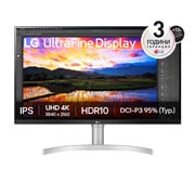 LG 32” UltraFine™ 16:9 аспектно съотношение 4K IPS монитор с честота на опресняване 60 Hz, Изглед отпред, 32UN650K-W, thumbnail 1