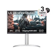 LG 27” UltraFine™ 16:9 аспектно съотношение 4K IPS монитор с честота на опресняване 60 Hz, Изглед отпред, 27UP650K-W, thumbnail 1