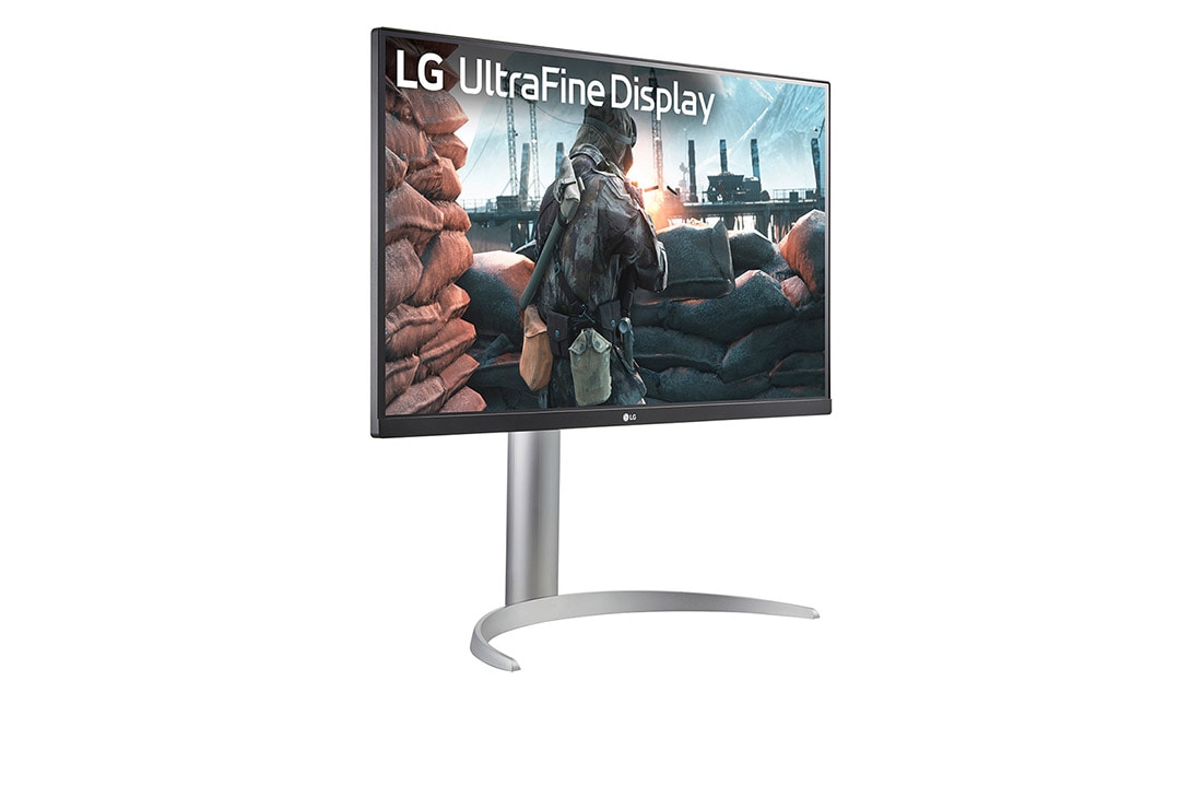 LG 27” UltraFine™ 16:9 аспектно съотношение 4K IPS монитор с честота на опресняване 60 Hz, Изглед в перспектива, 27UP650K-W, thumbnail 4