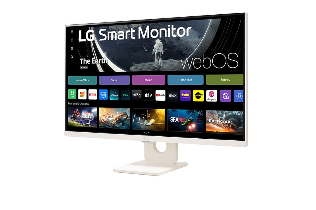 LG 27” 16:9 Smart Monitor с webOS платформа и 100Hz честота на опресняване, -15 degree side view, 27U511SA-W, thumbnail 3
