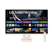 LG 27” 16:9 Smart Monitor с webOS платформа и 100Hz честота на опресняване, Front view with remote control, 27U511SA-W, thumbnail 2