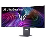 LG UltraGear™ 45-инчов OLED 240Hz WQHD извит смарт монитор за игри | webOS, 0,03 ms (GtG), 240Hz, DisplayHDR True Black 400, изглед отстрани под ъгъл -15 градуса, 45GX90SA-B, thumbnail 2