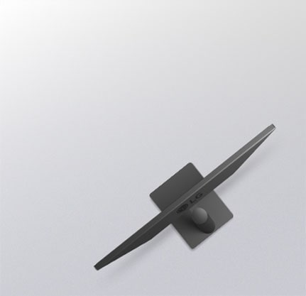 Страничен изглед на монитор, илюстриращ регулирането на наклона с припокриващи се контури, показващи ергономичния обхват на движение.	