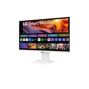 LG 32” 16:9 Smart Monitor с webOS платформа и 60Hz честота на опресняване, изглед отстрани под ъгъл -15 градуса, 32U850SA-W, thumbnail 3