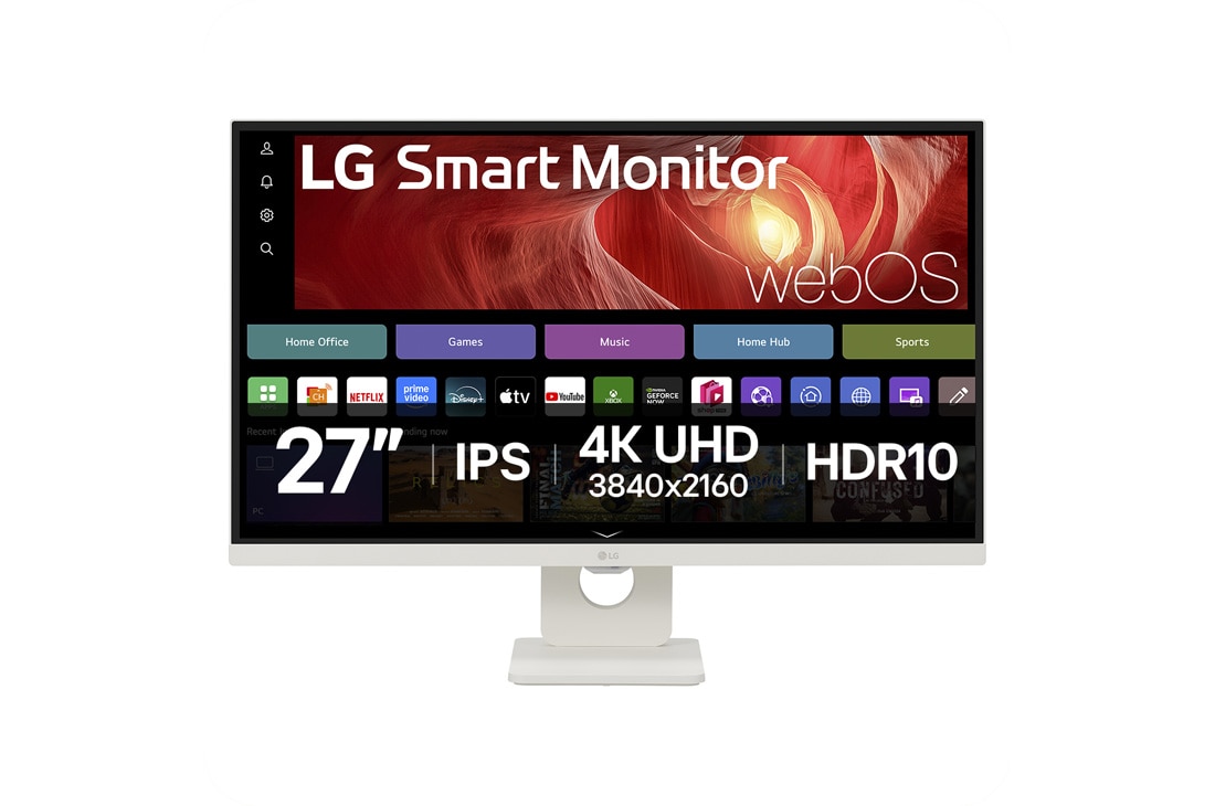 LG 27” 16:9 Smart Monitor с webOS платформа и 60Hz честота на опресняване, front view, 27U731SA-W, thumbnail 7
