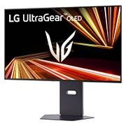 LG 32'' UltraGear™ 4K UHD OLED геймърски монитор с два режима, изглед отстрани под ъгъл -15 градуса, 32GX850A-B, thumbnail 2
