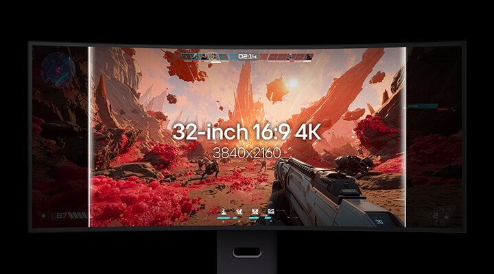 Дисплеят се разширява от 32-инчов 16:9 4K екран към 39-инчов 21:9 5K2K гейминг монитор за поглъщащи визуални ефекти в игрите