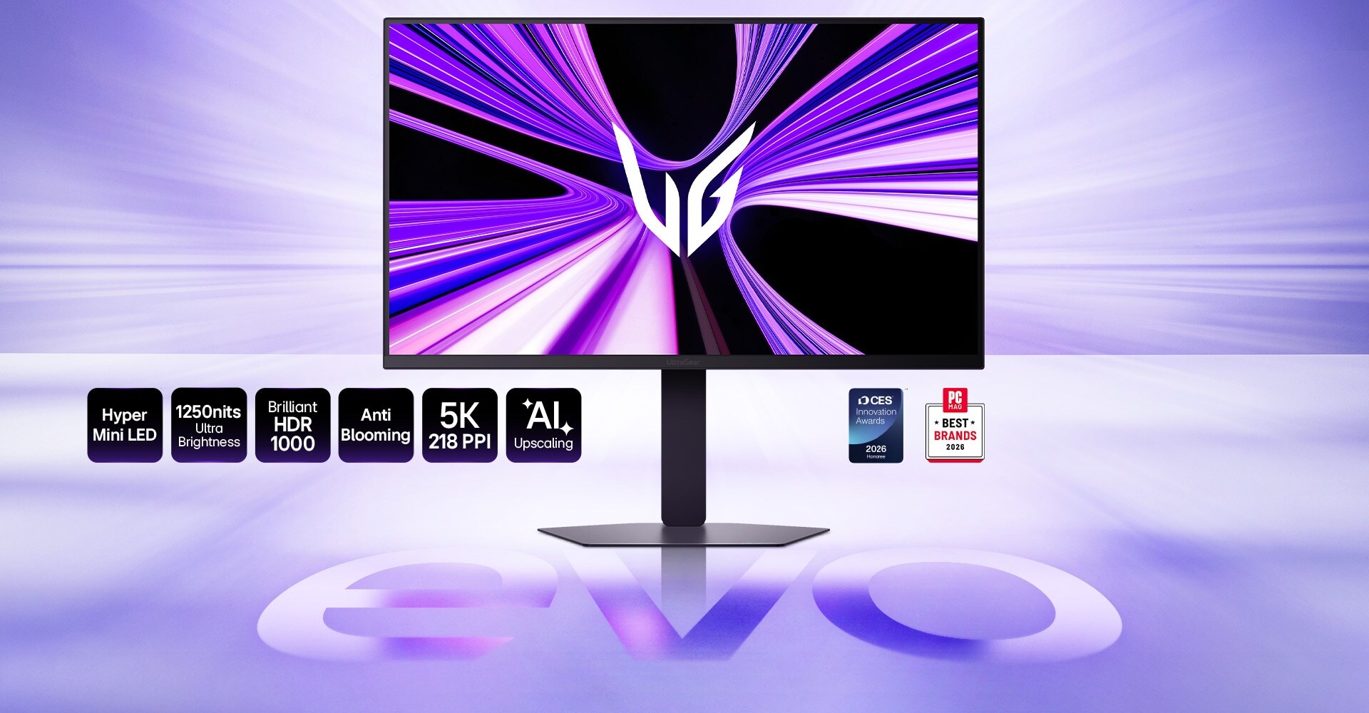 27-inch UltraGear evo GM9, Hyper Mini LED 5K Gaming Monitor (27GM950B) with ultra-high brightness