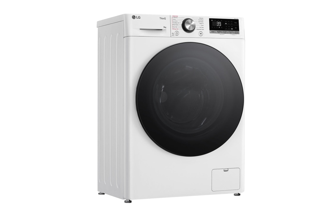 LG 9 кг, макс. 1200 оборота/мин., Перална машина с пара, TurboWash™360, AI DD™ и WiFi , Slim дизайн​, Изглед от лява страна, F2WR709S2W, thumbnail 10