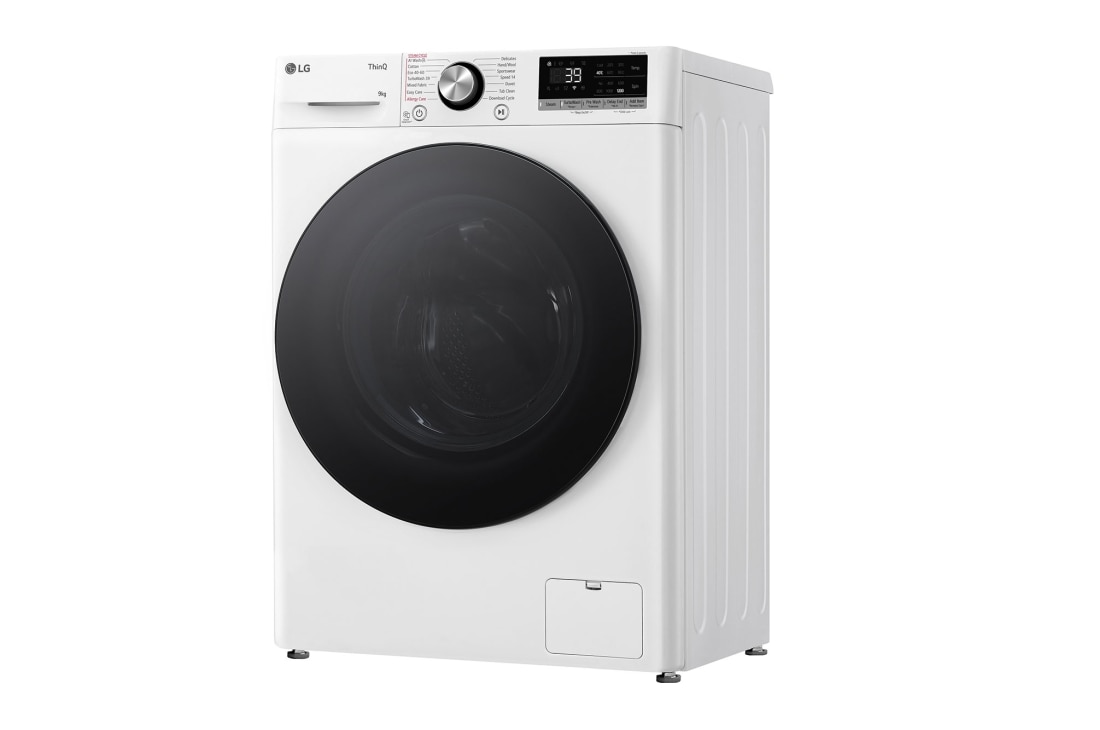 LG 9 кг, макс. 1200 оборота/мин., Перална машина с пара, TurboWash™360, AI DD™ и WiFi , Slim дизайн​, Изглед от дясна страна, F2WR709S2W, thumbnail 12