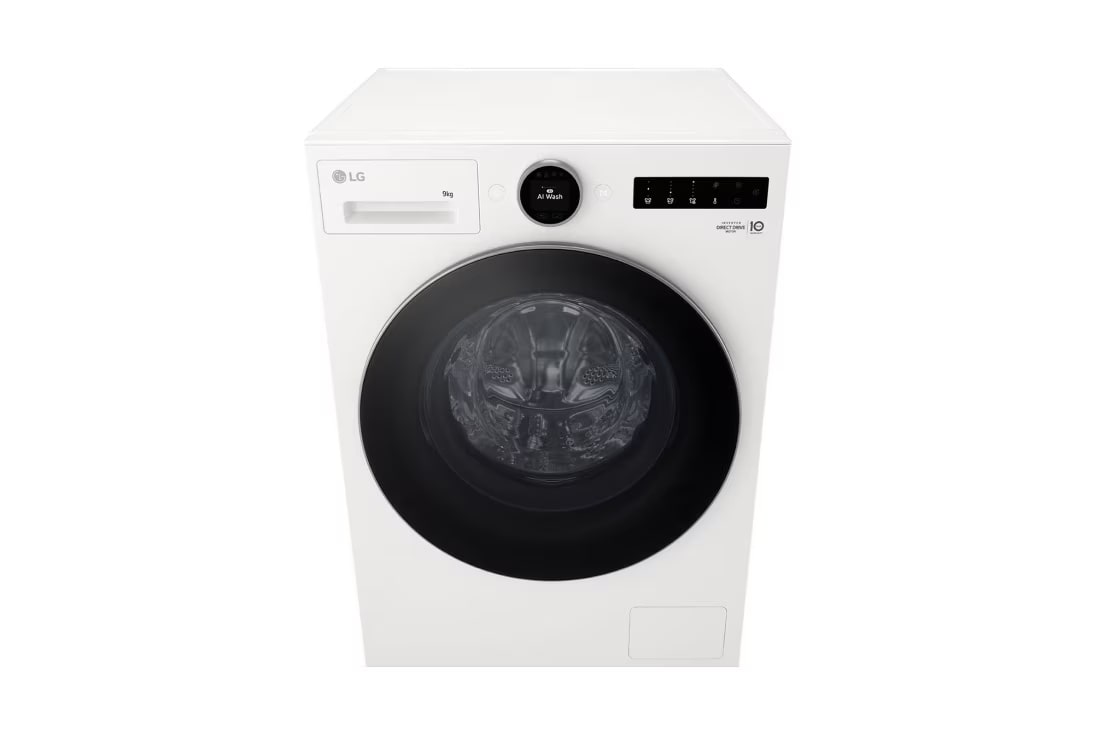 LG 9 кг, макс. 1400 оборота/мин., Перална машина с пара, TurboWash™360, AI DD™ и WiFi , Slim дизайн, Перспективен изглед отгоре, F2X70S9TWS, thumbnail 3