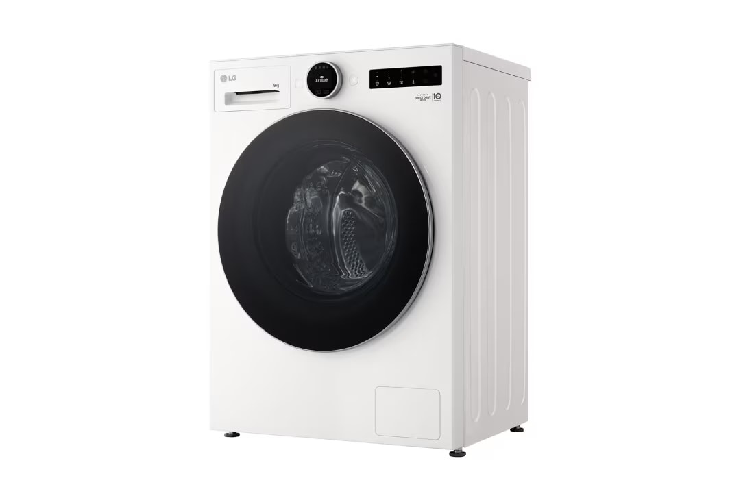 LG 9 кг, макс. 1400 оборота/мин., Перална машина с пара, TurboWash™360, AI DD™ и WiFi , Slim дизайн, Изглед от лява страна, F2X70S9TWS, thumbnail 8