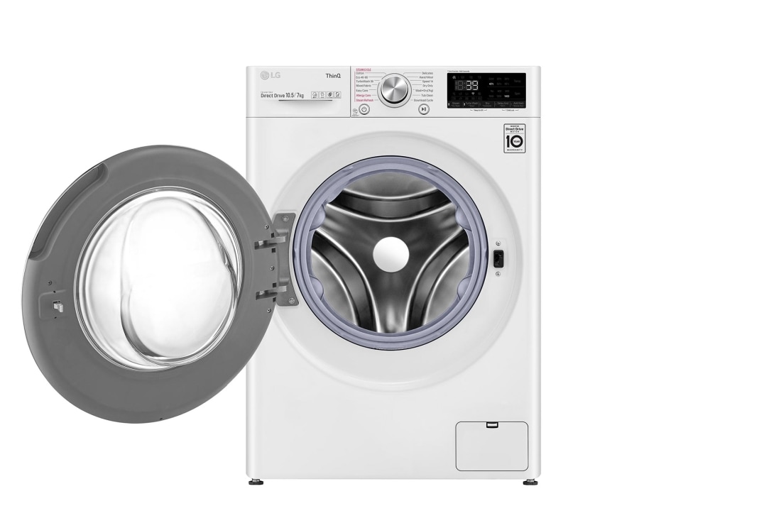 LG 10,5/7 кг, макс. 1400 оборота/мин, Eco Hybrid™ Пералня със сушилня с пара, TurboWash™360, AI DD™ и WiFi , F4DV710S2E, thumbnail 2