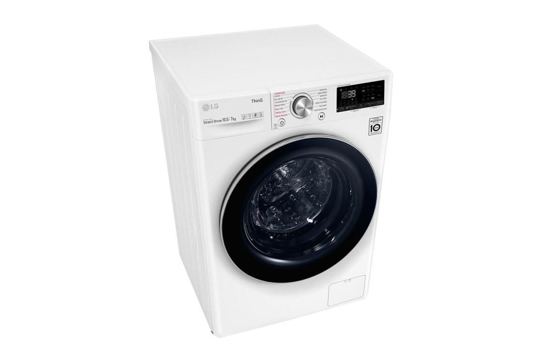 LG 10,5/7 кг, макс. 1400 оборота/мин, Eco Hybrid™ Пералня със сушилня с пара, TurboWash™360, AI DD™ и WiFi , F4DV710S2E, thumbnail 8