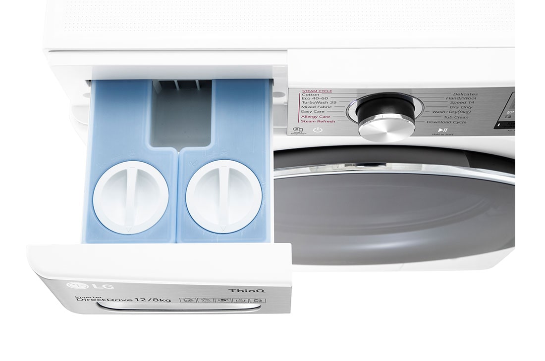 LG 12/8 кг, макс. 1400 оборота/мин, Eco Hybrid™ Пералня със сушилня с пара, TurboWash™360, AI DD™ и WiFi , F4DV912H2EA, F4DV912H2EA, thumbnail 6