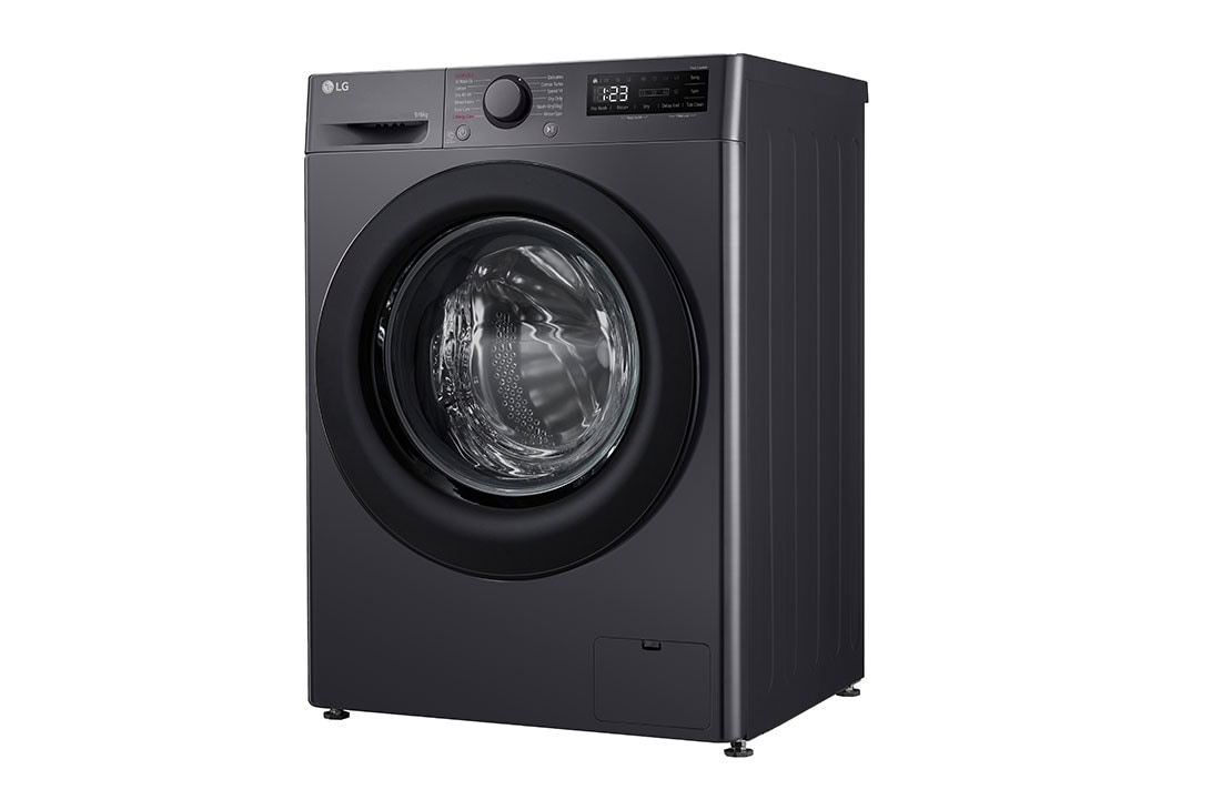LG 9/6 кг, макс. 1400 оборота/мин., Пералня със сушилня с пара, AI DD™ технология, Изглед от дясна страна, F4DR509SBM, thumbnail 13