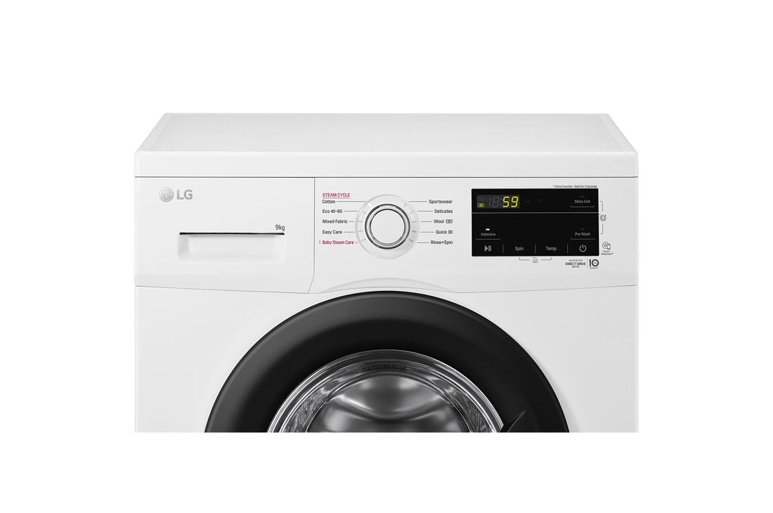 LG 9 кг, макс. 1400 оборота/мин., Перална машина с пара, Изглед на дисплея, F4J3VS6WE, thumbnail 4