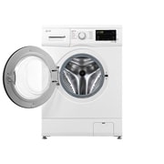 LG 9 кг, макс. 1400 оборота/мин., Перална машина с пара, Изглед отпред с отворена врата, F4J3VS6WE, thumbnail 2