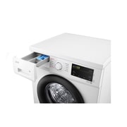 LG 9 кг, макс. 1400 оборота/мин., Перална машина с пара, Перспективен изглед отгоре към чекмеджето за препарати, F4J3VS6WE, thumbnail 6