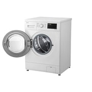 LG 9 кг, макс. 1400 оборота/мин., Перална машина с пара, Изглед от дясна страна с отворена врата, F4J3VS6WE, thumbnail 10
