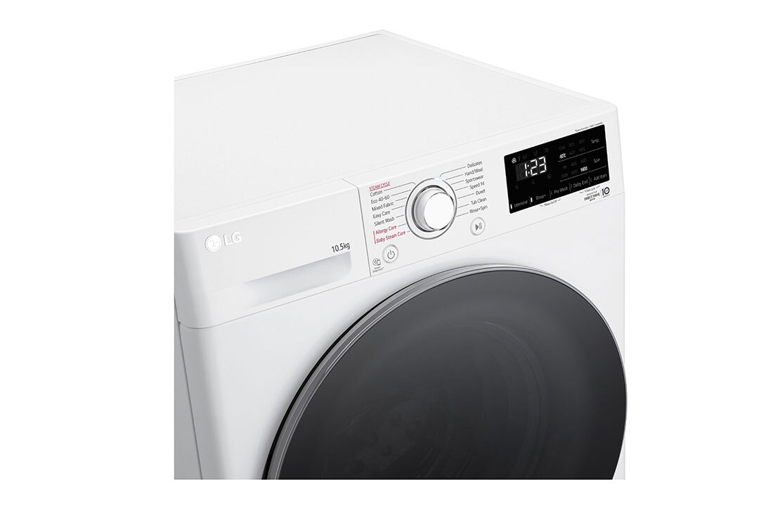 LG 10.5 кг, макс. 1400 оборота/мин., Перална машина с пара, AI DD™ технология, Изглед на барабана, F4WV3210S1A, thumbnail 3
